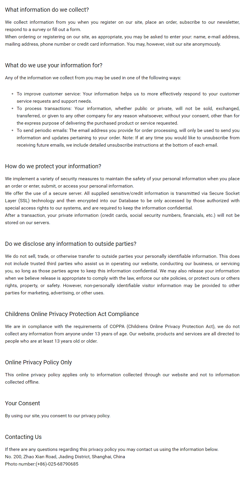 Privacy Policy- piezoelectric Crylink (1)